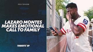 Lazaro Montes Calls His Family After Getting Called Up to the Big Leagues
