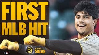 Ethan Salas' first MLB hit! | MLB Highlights (Padres vs. Giants)