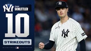 Cam Schlittler strikes out 10 for the Yankees! 😤 (4th double-digit strikeout game of the year! 🤫)