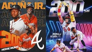 Ronald Acuña Jr. is the fastest player in MLB HISTORY to reach 200 HRs and 200 SBs 😳 MLB Highlights