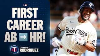 Emmanuel Rodriguez goes deep in his FIRST CAREER AT-BAT 😲 | MLB Highlights